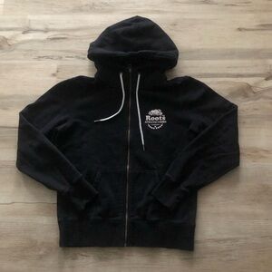 Roots Classic Black Hoodie with Logo